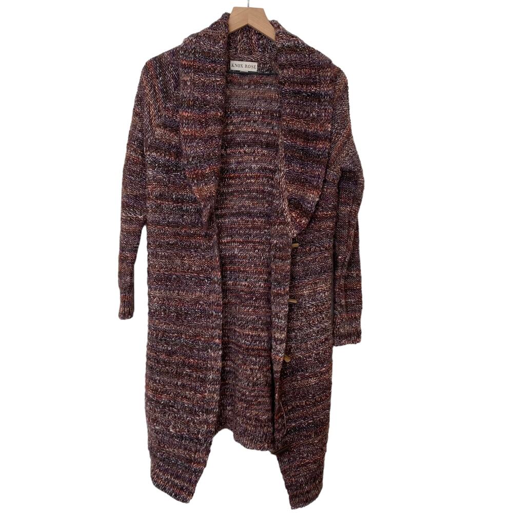 Knox Rose Multicolor Wool Alpaca Blend Cardigan Duster Size Small